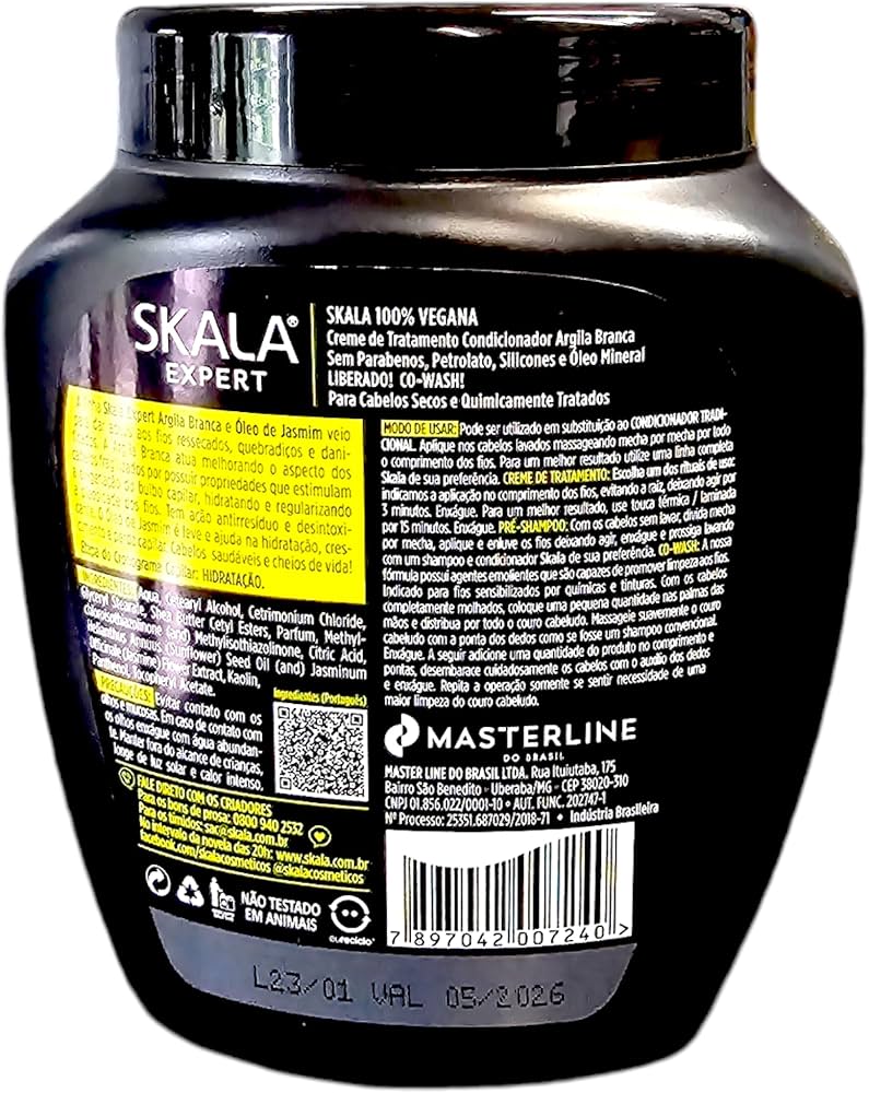 Creme Brilho e Movimento Argila Branca Skala 1000g