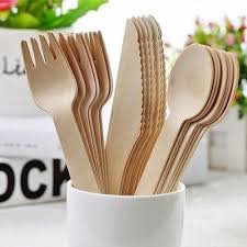 Facas de Bamboo descartavel 24unids