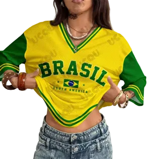 Blusa Oversize Amarela - Brazil