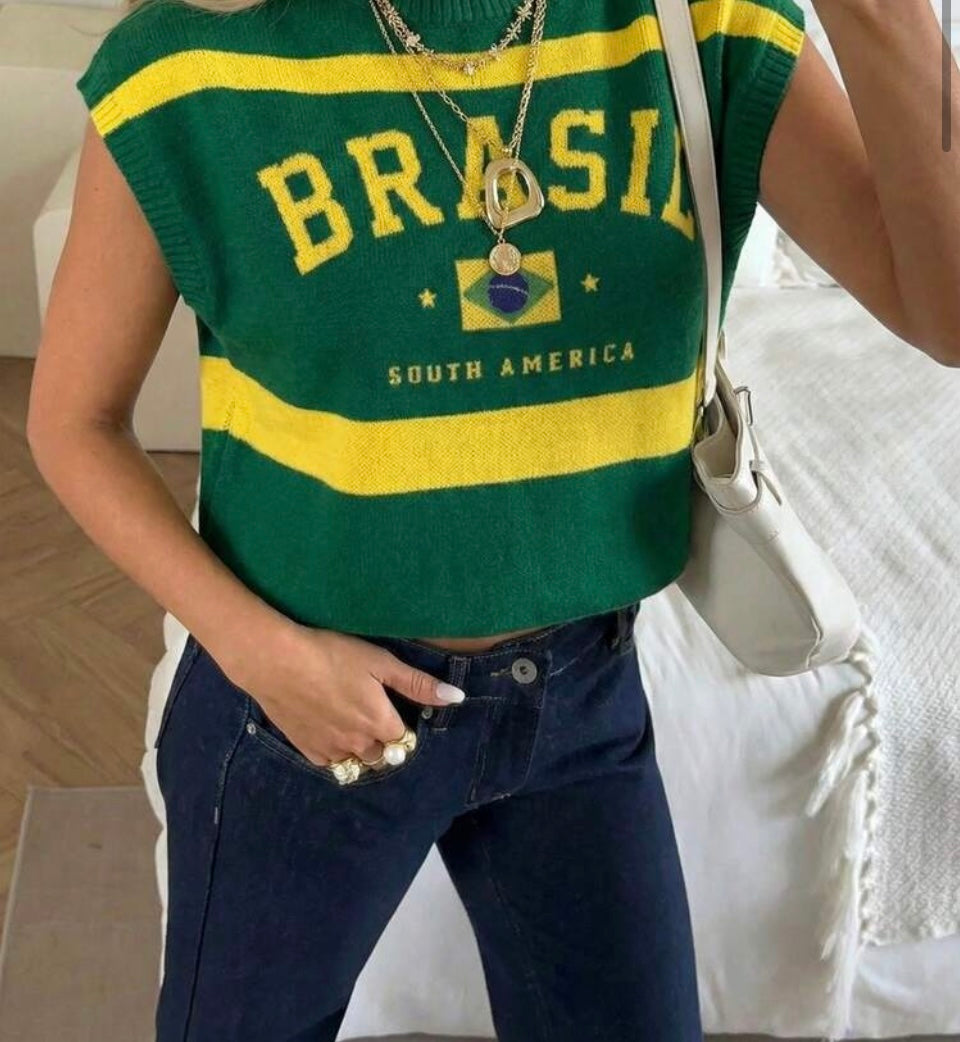 Blusa Verde de Fio Brazil
