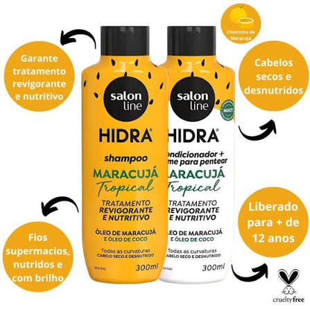 Kit Shampoo e condicionador Maracuja Tropical Salon Line 300ml cada