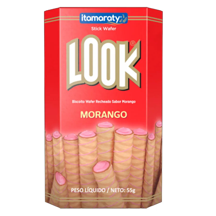 Biscoito Tubo Morango Look 55g