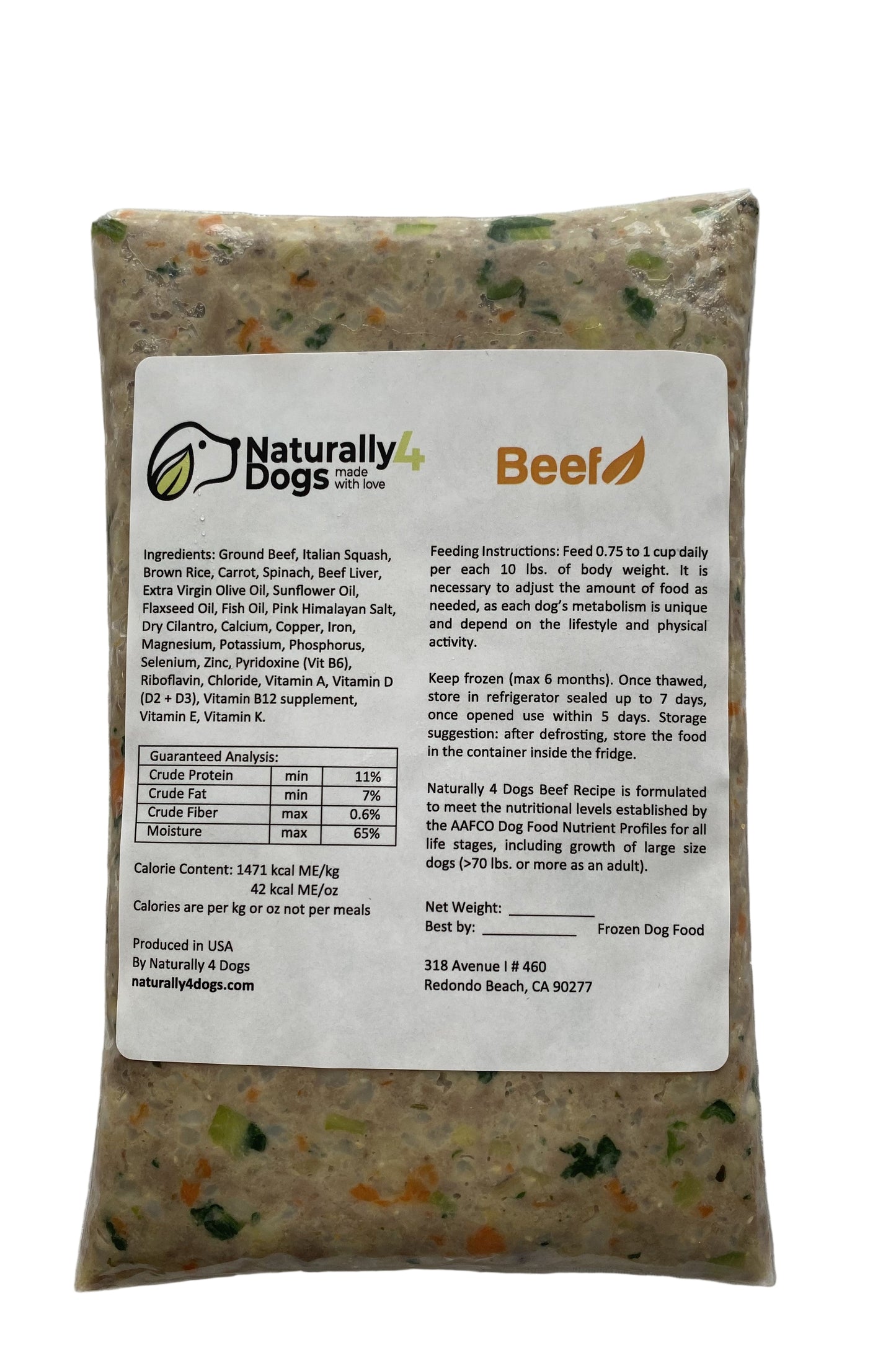 Beef - Naturally 4 dogs 36oz