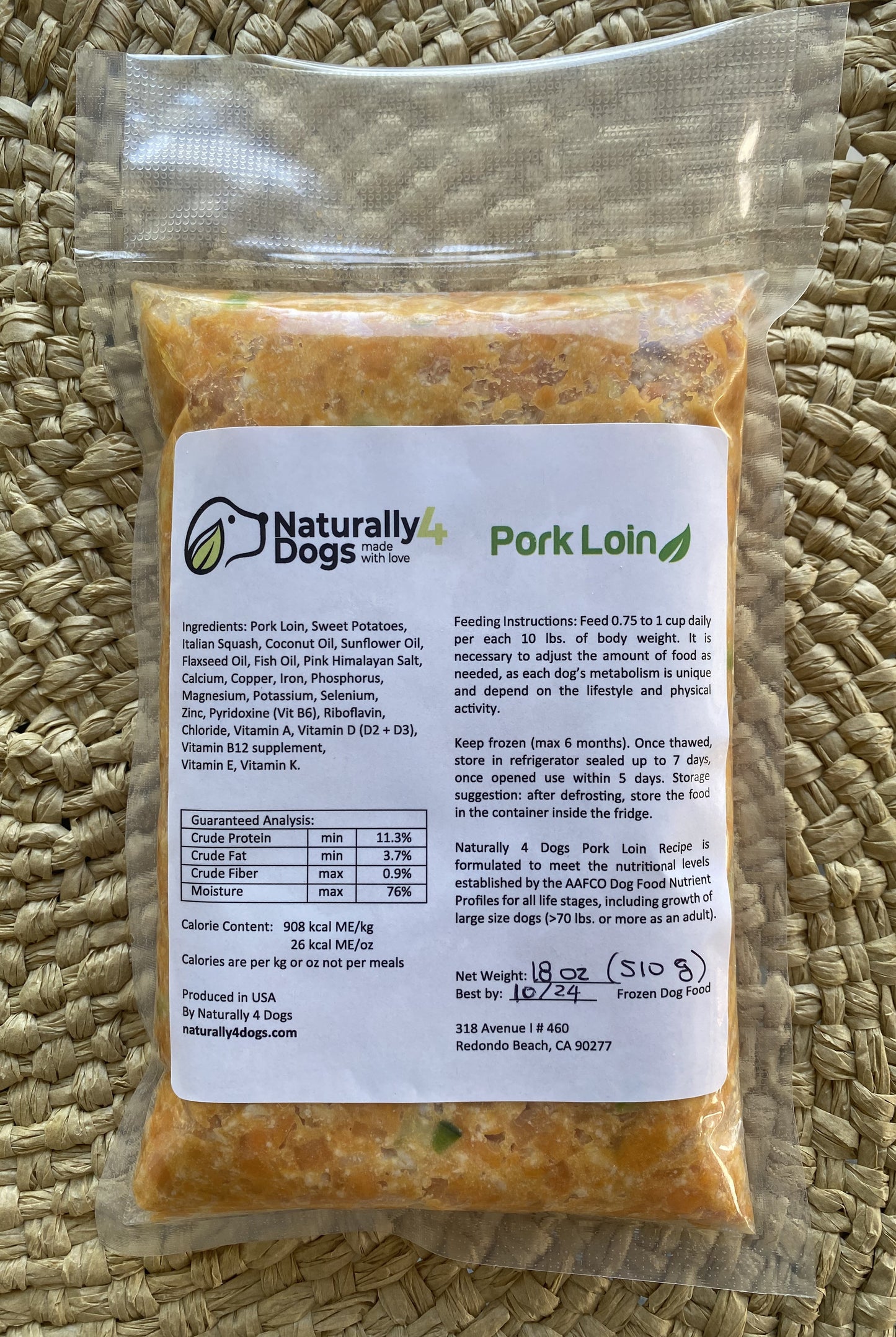 Carne de porco - Naturalmente 4 cachorros 18oz