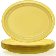 Prato Descartavel Papel 9" 24 unids Amarelo