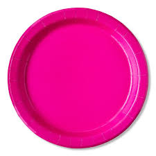 Prato Descartavel Papel 9" 24 unids Pink