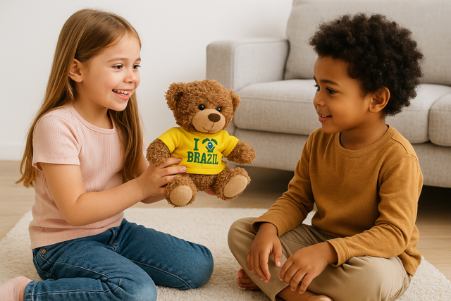 Dark Brown Bear - I Love Brazil