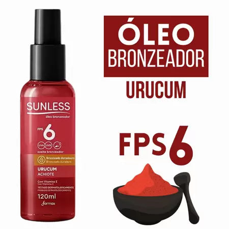 Oleo Bronzeador Sunless Urucum FPS 6 120ml