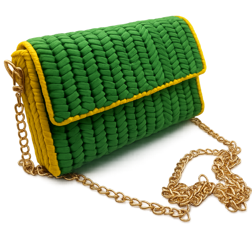 Bolsa Nani - Amarelo e Verde feita a mao