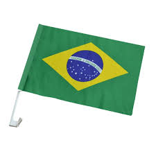 Bandeira Brasil com suporte para carro