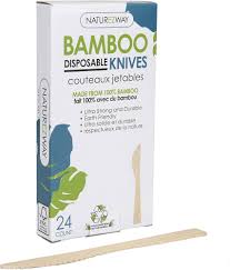 Facas de Bambu descartavel 24unids