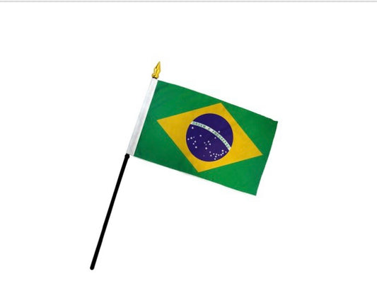 Brazil Flag 4X6IN Stick