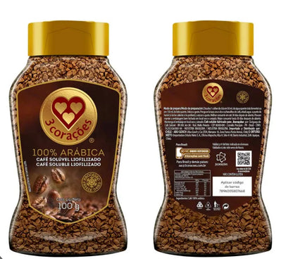 Café Solúvel 100%Arabica  3 Corações  - 100g