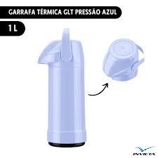 Garrafa Termica Azul com Pump - Invicta 1 Litro