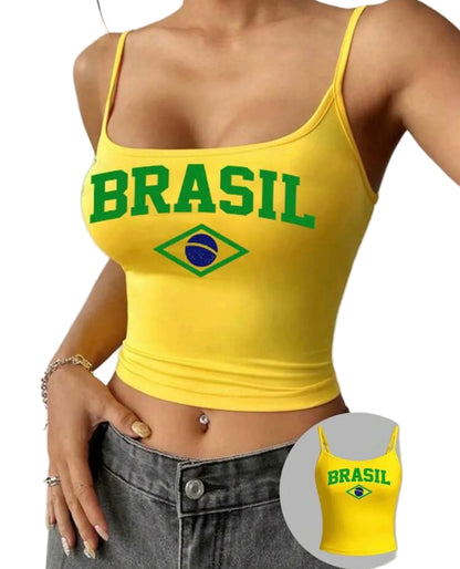 Blusa Amarela de Alcinha Regulavel  Brazil