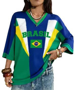 Blusa Oversize Cores da Bandeira - Brazil