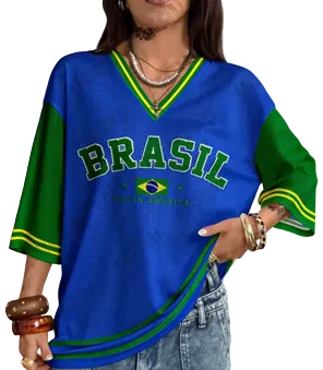 Blusa Oversize Azul - Brazil