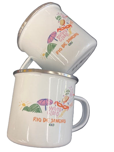 Caneca Esmaltada Branca Rio de Janeiro