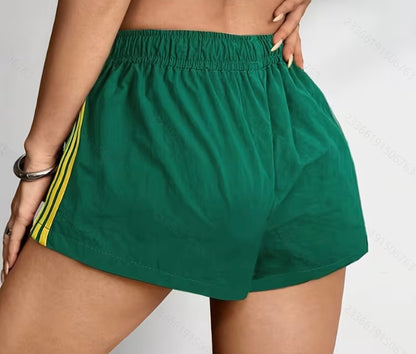Shorts Listrado Verde e Amarelo