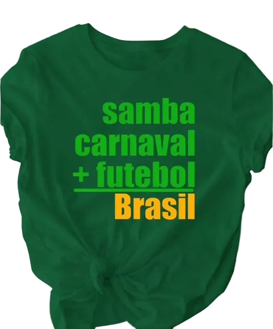 Camiseta Verde Samba, Carnaval + Futebol
