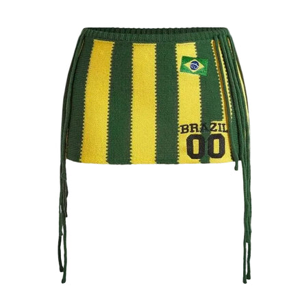 Saia de fio Verde Amarela Listrada "Brazil 00"