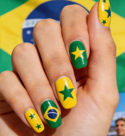 Unhas Postiça Verde amarelo