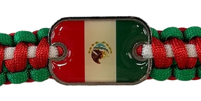 Pulseira Mexico Vermelho Branco Verde Corda