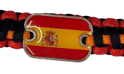 Pulseira Espanha Vermelho Laranja Preto Corda