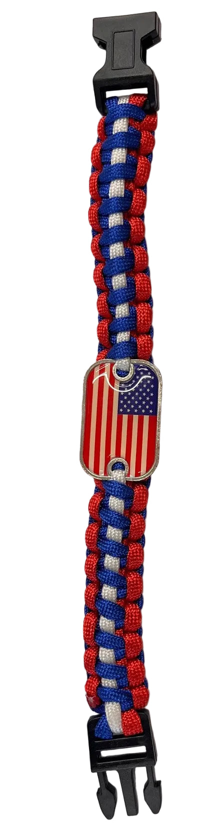 Pulseira USA Vermelho Branco Azul Corda