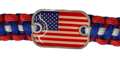 Pulseira USA Vermelho Branco Azul Corda