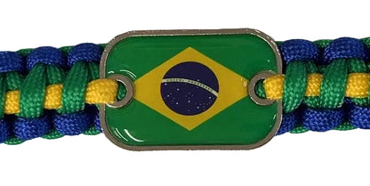 Pulseira Brasil verde, amarelo e azul Corda