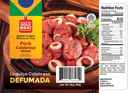 Linguica Calabresa Defumada Gold Meat 397gr