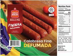Linguica Calabresa Fina Defumada Gold Meat 397gr
