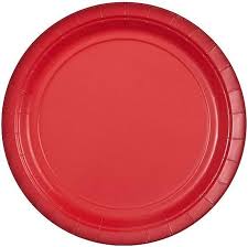 Prato Descartavel Papel 9" 24 unids Vermelho