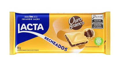 Chocolate em Barra Ouro Branco Lacta 98g