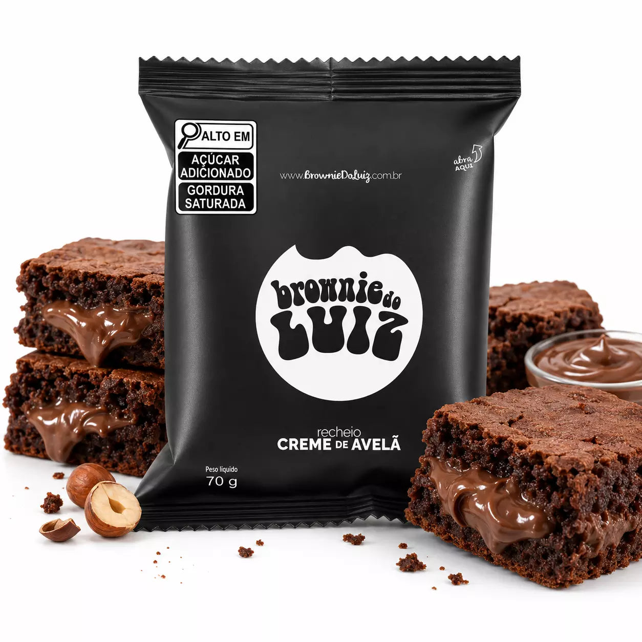 Brownie do Luiz Recheio Creme de Avela 70g