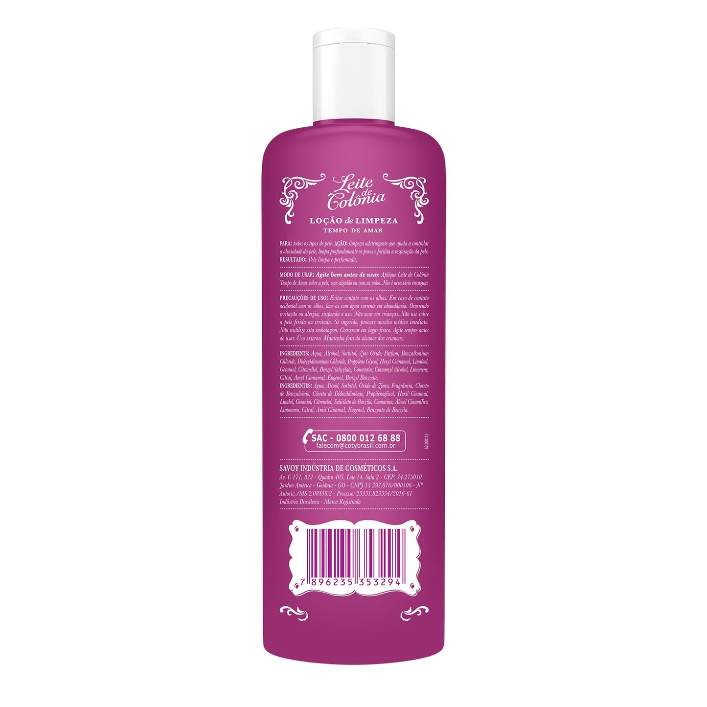 Leite de Colonia Locao de Limpeza Tempo de Amar 200ml