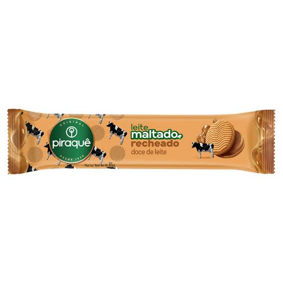 Biscoito Leite Maltado recheado Doce de Leite Piraque 85g