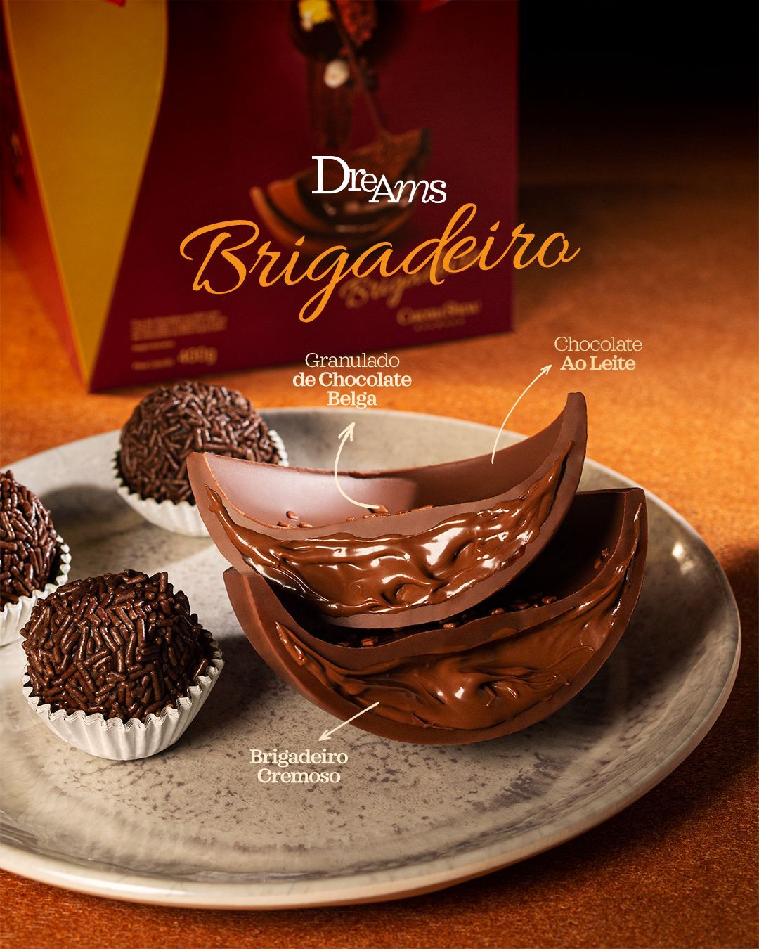 Ovo de Pascoa Dreams Brigadeiro CacauShow 400g