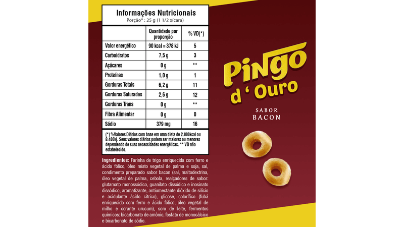 Salgadinho Pingo d'Ouro Elma Chips 48g