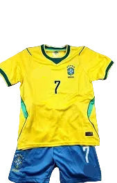 Conjunto Jersey Kids Amarela Brazil 2026 replica Vini Jr